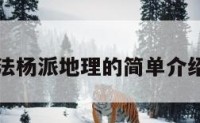 法杨派地理的简单介绍