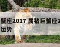 属猪巨蟹座2017 属猪巨蟹座2024年下半年运势