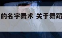 舞蹈培训班的名字舞术 关于舞蹈培训班的名字
