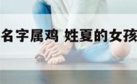 姓夏的女孩名字属鸡 姓夏的女孩取什么名字好简单
