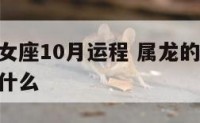 属龙的处女座10月运程 属龙的处女座10月运程是什么