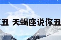 天蝎座说你丑 天蝎座说你丑是真的丑吗