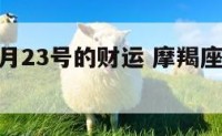 摩羯座8月23号的财运 摩羯座8月23日运势