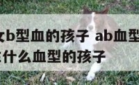 ab型和女b型血的孩子 ab血型女和b血型男会生什么血型的孩子