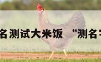 姓名测试大米饭 “测名字”