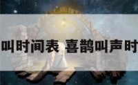 喜鹊叫时间表 喜鹊叫声时间表