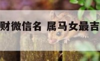 属马女的招财微信名 属马女最吉利旺财的微信名字