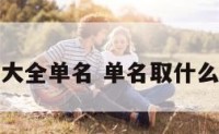 起名字大全单名 单名取什么字好听
