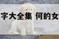 何的女孩起名字大全集 何的女孩起名字大全集四个字