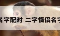 二字情侣名字配对 二字情侣名字配对大全