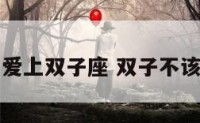 为什么不要爱上双子座 双子不该爱上的星座