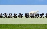 服装货品名称 服装款式名字