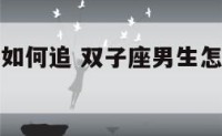 双子座男生如何追 双子座男生怎么追双子座女生