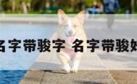 属鸡名字带骏字 名字带骏好不好