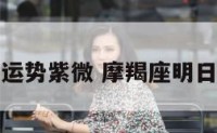 摩羯座明日运势紫微 摩羯座明日运势是什么