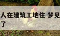 梦见喜欢的人在建筑工地住 梦见喜欢的人在建筑工地住了