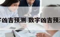 数字凶吉预测 数字凶吉预测网