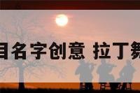 拉丁舞蹈节目名字创意 拉丁舞蹈节目名称