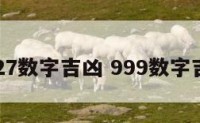 9927数字吉凶 999数字吉凶