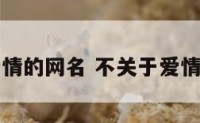 不关于爱情的网名 不关于爱情的网名男