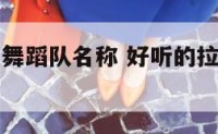 好听的拉丁舞蹈队名称 好听的拉丁舞蹈队名称有哪些