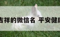 平安健康吉祥的微信名 平安健康微信网名