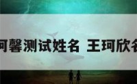 王珂馨测试姓名 王珂欣名字