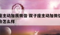 双子座主动加我微信 双子座主动加微信我没同意会怎么样
