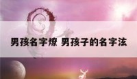 男孩名字燎 男孩子的名字泫